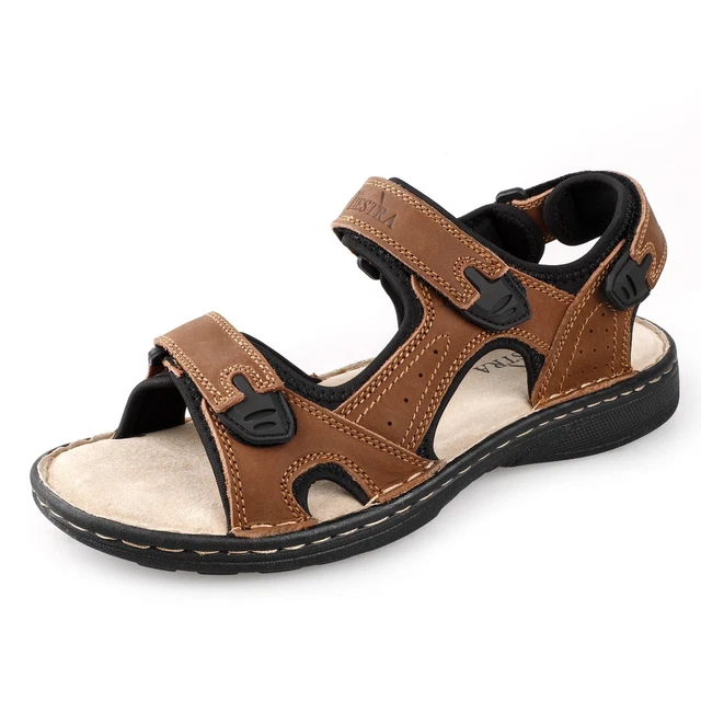 MENS LEATHER SANDALS Sport Walking Hiking Summer Holiday Mens Beach Shoes Size 36.96 PicClick UK