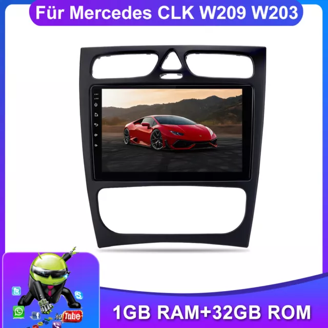 Für Mercedes Benz CLK W209 W203 9" Android12 Autoradio GPS NAVI DAB+ BT FM 1+32G