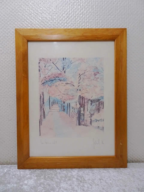 Pintura Imagen - Acuarela Holzahmen - Firmado - En Garrett