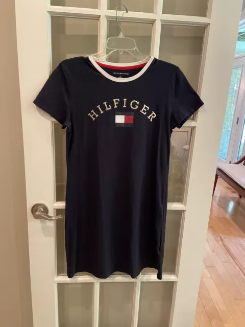 Tommy Hilfiger Womens  Dress Size Medium Navy White Red Short Sleeve