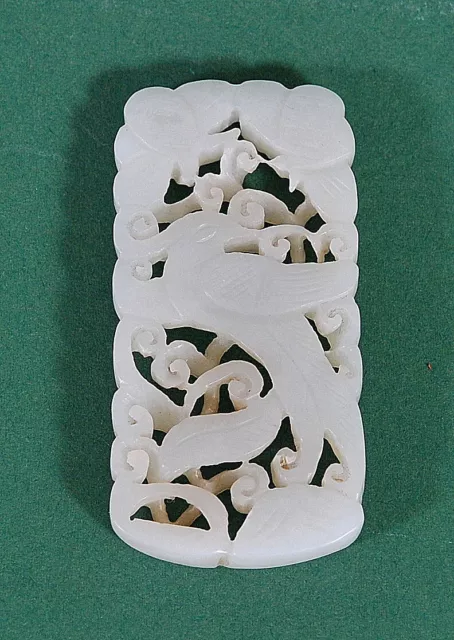 Chinese Carved White Jade Panel, 19th Century