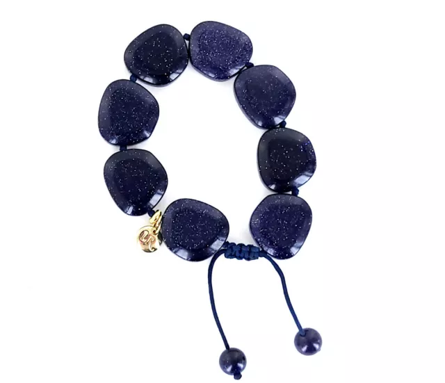 De Valeur Bleu Goldstone Pépite Perlé Lola Rose Bracelet Réglable