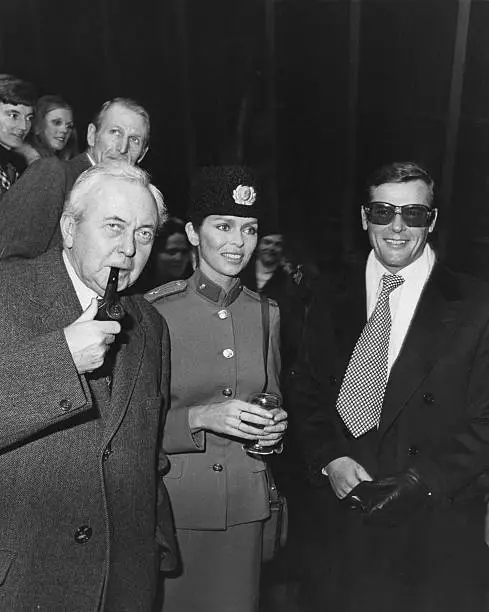 Former Prime Minister Harold Wilson meets American actress Barbara- Old Photo