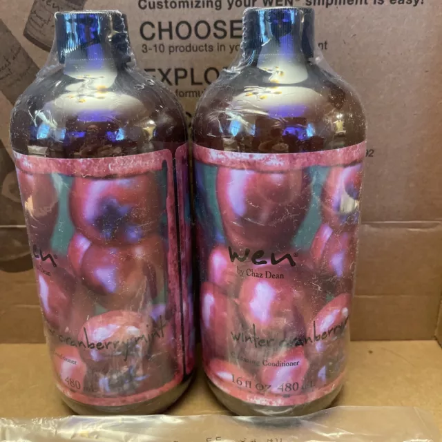 Wen Cleansing Conditioner Shampoo 2 x 16oz = 32oz Winter ￼ Cranberry Mint Sealed