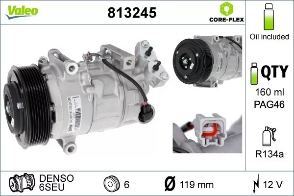 VALEO Klimakompressor 12V für RENAULT Megane III Cc Scénic Grand