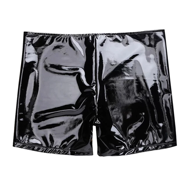 HOMMES MODE PU Cuir Clouté Pantalon Club Mouillé Look