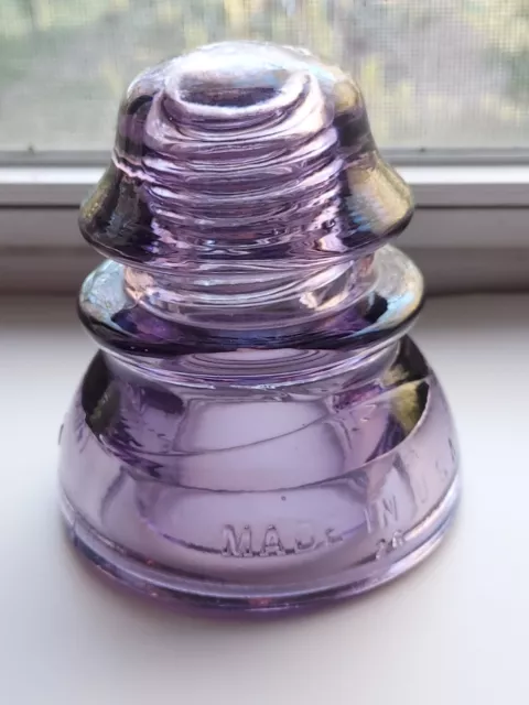 Whitall Tatum Co No. 1 USA Purple Glass Insulator Marked 26
