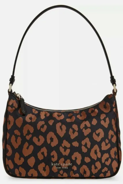 Kate Spade "The Little Better Sam" Leopard Nylon Shoulder Bag;K4459;Bnwt
