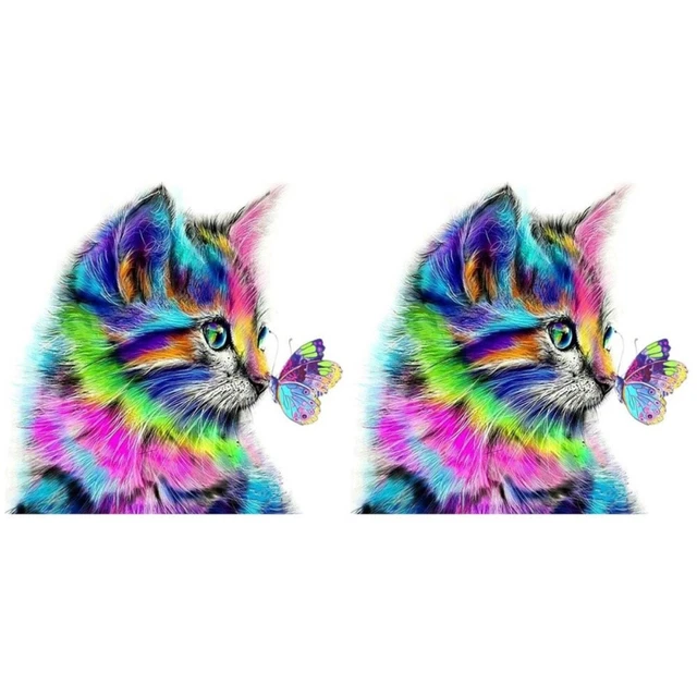 2 stücke 30x30 cm perlen Malerei Katze und Muster Kreuzstich Malerei by Diamond