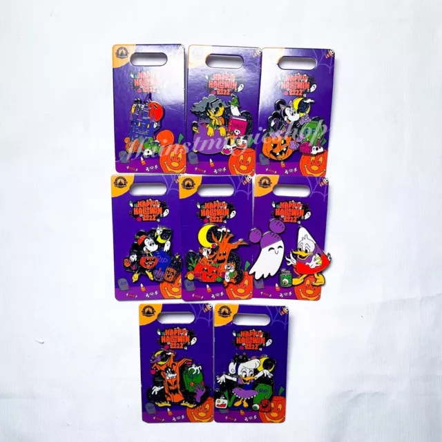 2022 Disney Parks Disneyland Resort Holiday Happy Halloween Complete Pin Set 8 2