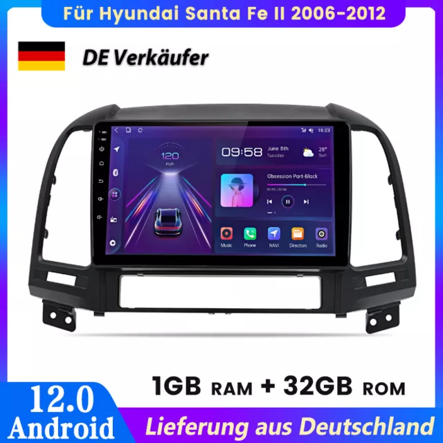 Android12 Für Hyundai Santa Fé II 2006-2012 Autoradio GPS Navi Sat WIFI DAB+ 32G