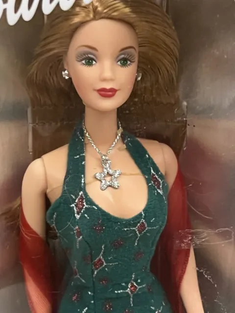 2000 Mattel Holiday Surprise Barbie Doll in Green Velvet Dress - MIB/NRFB!