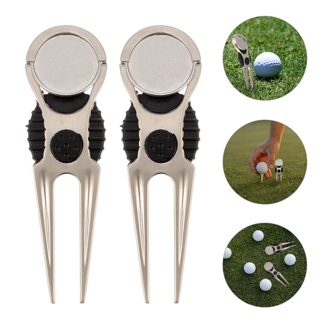 2 Pcs Divot Tool Golfing Accessories Green Fork Outdoor Decor Fork