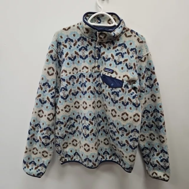 Patagonia Synchilla Snap-T Fleece Pullover Aztec Tundra Cluster Sky Blue Medium