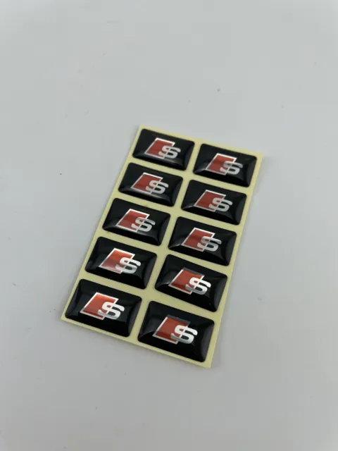 10x Audi S Line - Sline- Emblem Logo Aufkleber Sticker Lenkrad Armaturen Felgen