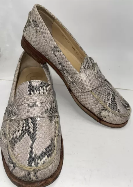 Cole Haan Women’s Snakeskin Brown Loafer Driving Shoes US 8.5B