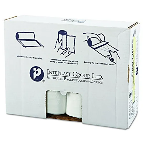 High-Density Can Liner 43 x 48 60 gal 17 mic 25 per Roll Case of 8 Rolls