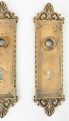 Antique Fine Bronze Copper Colored Door Trim Plate Escutcheon Handle 3