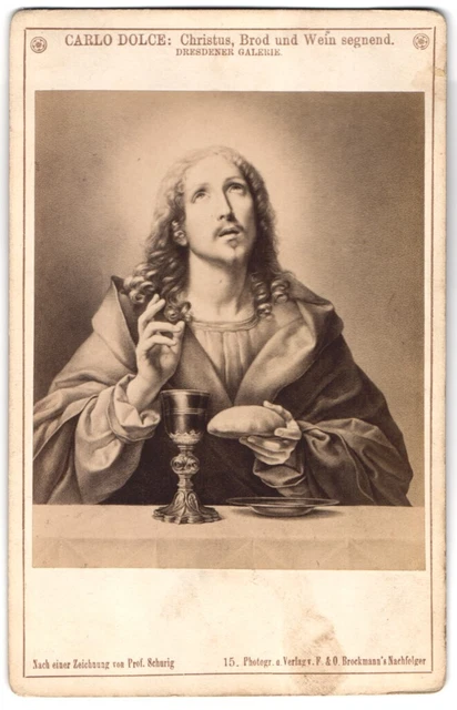 Fotografie F. Brockmann, München, Gemälde Christus, Brod und Wein segnend, Foto