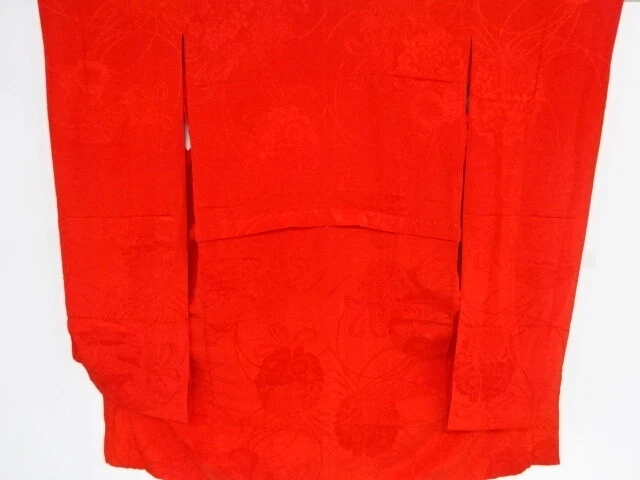 09600# Japanese Kimono / Antique Juban For Furisode / Monkisha / Floral Ball