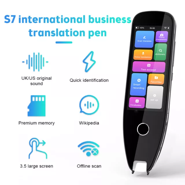 3.5＂ Intelligent Language Translator Device Instant Voice Translation Pen Reader