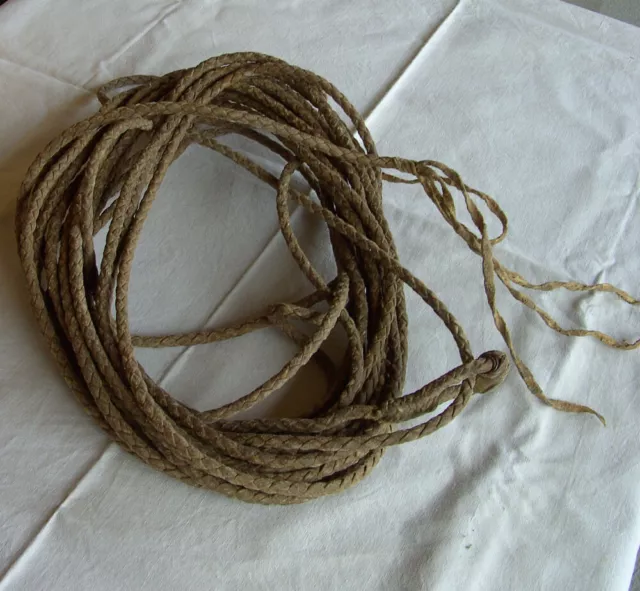 antikes US Rope, Lasso,Rowhide,Ranch,Gaucho,Reata,Lariat,Rodeo,Cowboy,Ranch