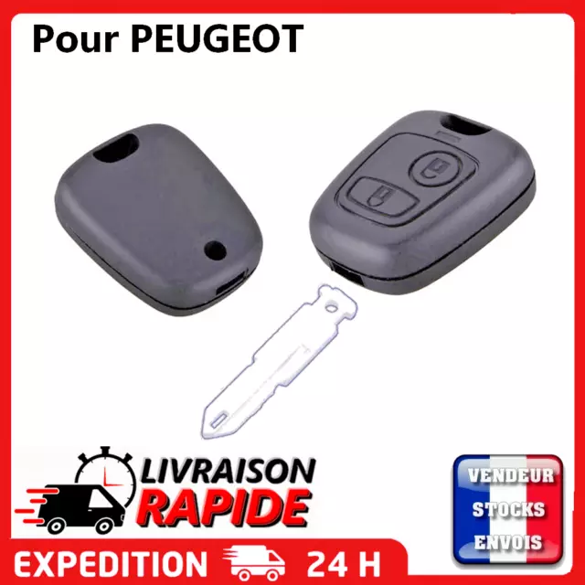 1x Coque Cles 1 Bouton - Peugeot 106 306 309 405