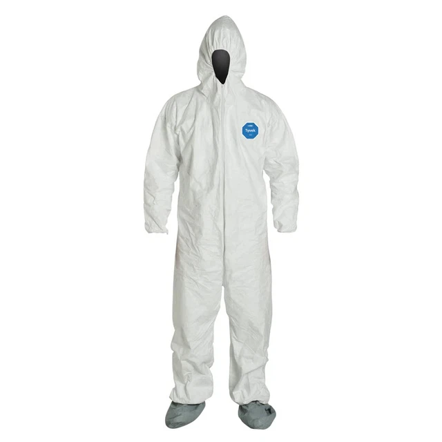 DuPont Tyvek 400 TY122S Disposable Protective Coverall Hood, Boots, XL 25PACK