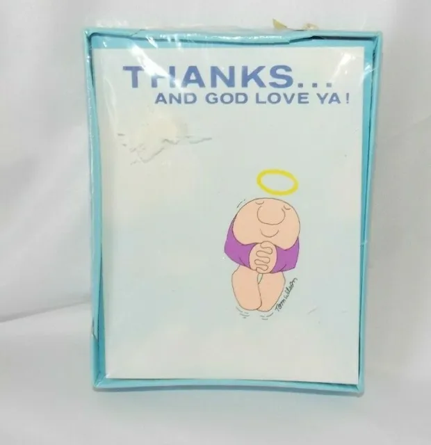 Vintage Ziggy Thank You Cards "Thanks and God Love Ya" Set of 10 Blue Envelopes