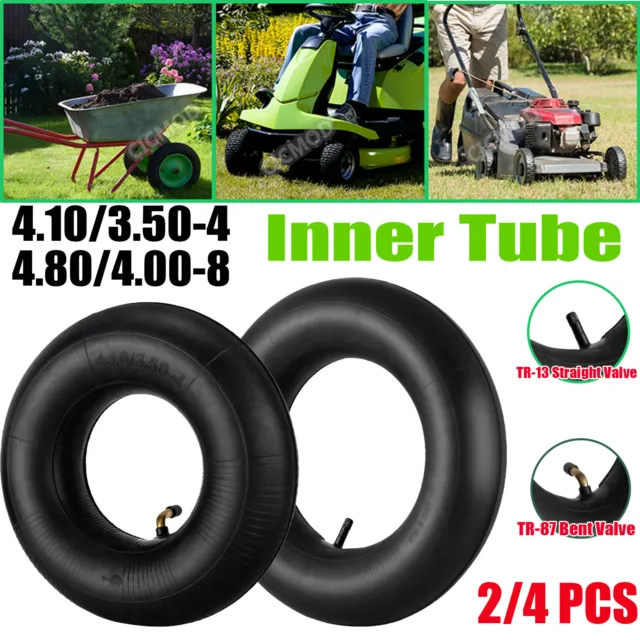 2/4X INNER TUBE 4.80/4.00-8, 4.10/3.50-4 For Lawn Mower Wheelbarrow Trolley  Tire $18.99 - PicClick AU