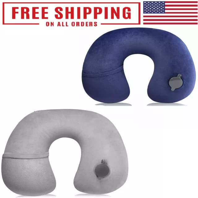 TPU U Shape Portable Inflatable Neck Travel Pillow Comfort Sleeping Relax