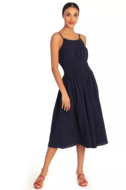 Donna Morgan Jane Sleeveless Midi Dress Navy Blue Women's Size 8 NWT