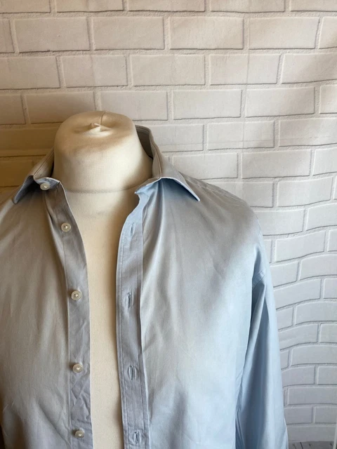Camicia rosa Thomas blu 15"" - 33,5"" aderente doppio polsino