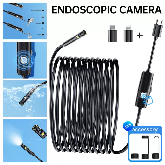 HD Endoscope USB Type-C Borescope Snake Inspection Camera For IOS Android iPhone