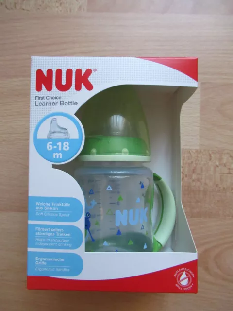 Nuk Trinklernflasche, 150ml, 6-18 Monate, First Choice, Learner Bottle, grün