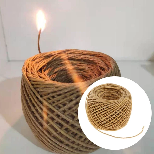 Mèche Chanvre Bio Cirée 61m - Pour Bougies Et Lampes à Huile DIY | Sans Fumée Ni Gaz Toxique à La Combustion