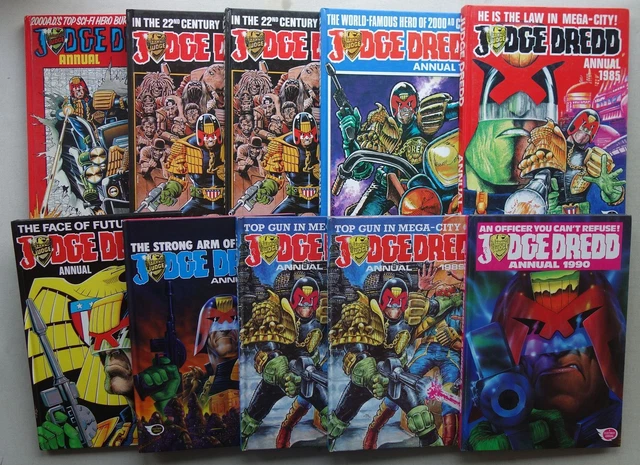 JUDGE DREDD ANNUAL 1981-1990 x 10 2000AD bande dessinée la plupart en