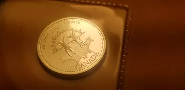 Canada 2000 Freedom Silver Gem Proof 25 cent Coin Millenium Series.