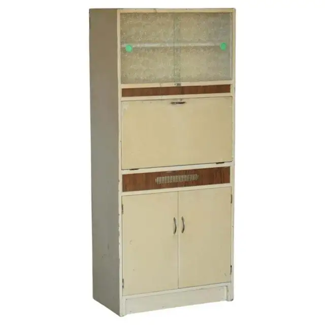 Cool Retro Original 1950's English Kitchen Habberdashery Larda Cupboard Cabinet