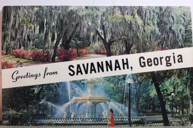 Georgia GA Savannah Greetings Postcard Old Vintage Card View Standard Souvenir