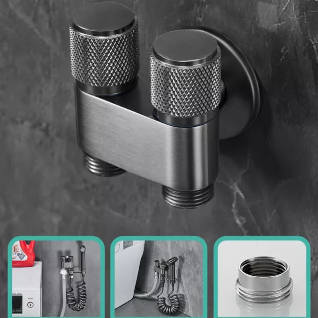 Grifo de latón G1/2 multifunción uno en dos salidas válvula triangular de control doble