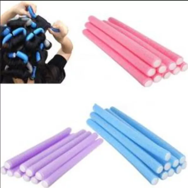 10Pcs Soft Foam Curler Makers Bendy Twist Curls Tools DIY Styling Hair Roller#7H