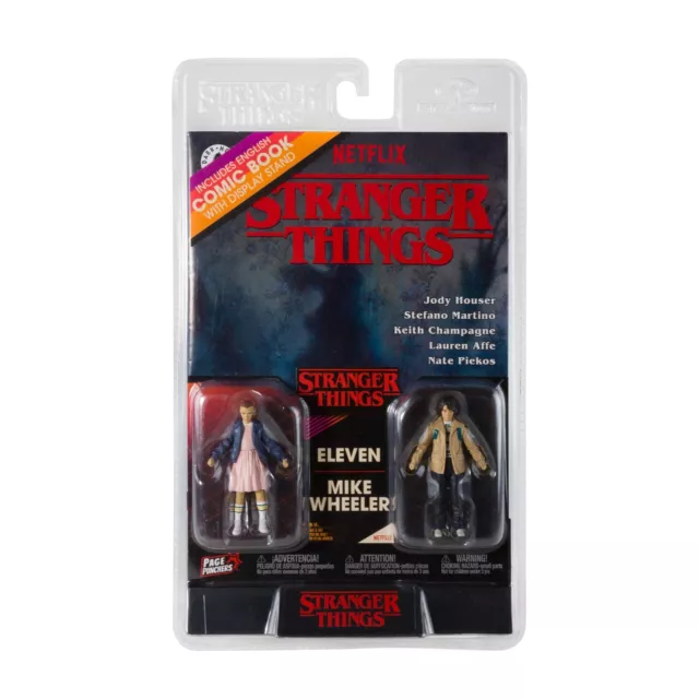 Eleven and Mike Wheeler figurines et comic book Stranger Things McFarlane Toys