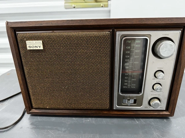 SONY RADIO ICF-9650W AM/FM Tabletop Stereo Vintage Woodworks Fidelity ...
