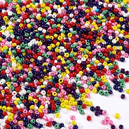 10000Pcs 12/0 2mm Glass Seed Beads for Jewelry Making, Bulk Pony Opaque Bead