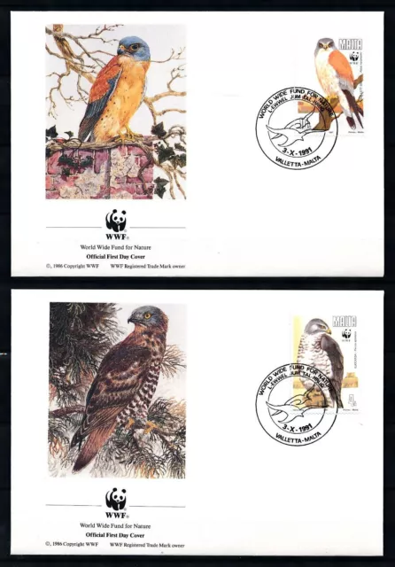 [CPA1262] Valletta 1991 - WWF birds - very nice set of 4 documents (FDC)