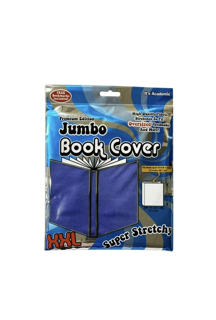 Jumbo Book Cover XXL Super Stretchy Fits 10x15" And Less (3-pk) BLUE