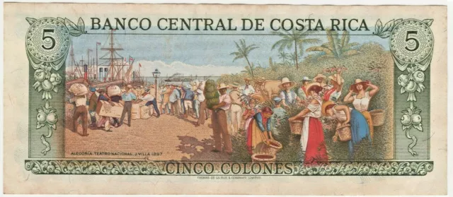 04 OCTOBER 1989 Banco Central de Costa Rica Cinco Colones - 5 Bill Five Series D