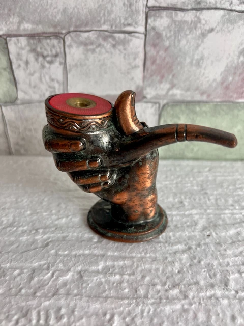 Ancien briquet de collection en forme de pipe effet vintage collector Ancien briquet de collection en forme de pipe effet vintage collector