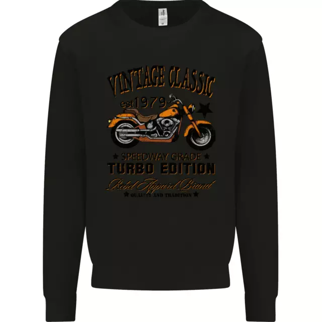 Vintage Classic Motorcycle Motorbike Biker Kids Sweatshirt Jumper